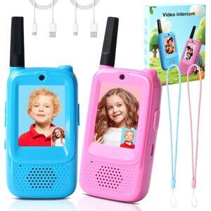 Video Walkie Talkies for Kids 2 Pack Walkie Talkie Rechargeable with Video Camer